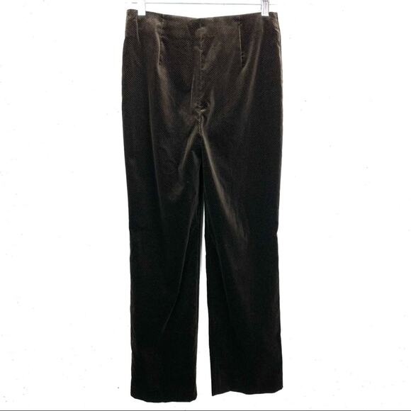 Bernard Zins Velvet Mini Polka Dot Dress Pants Brown Size XS - Picture 2 of 8
